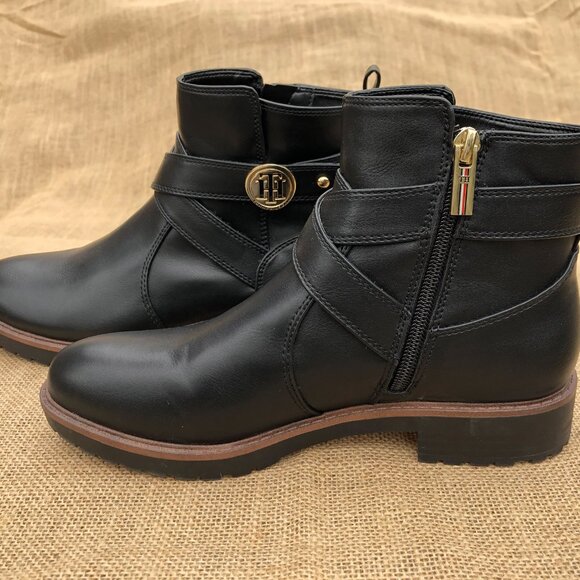 Tommy Hilfiger Women's Ankle Boot 6 M Black Excellent - Picture 5 of 6